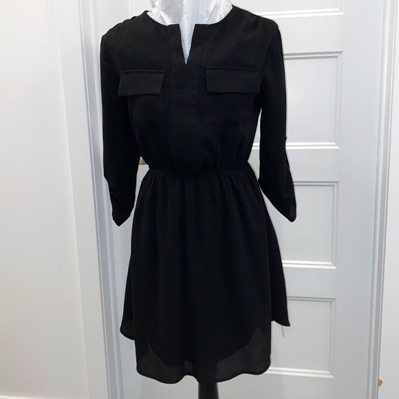 Black Long Tunic or Short Dress sz Medium - Picture 1 of 7